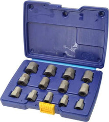 Irwin Hanson - 13 Piece Bolt Extractor Set - 3/8" Drive, Molded Plastic Case - Top Tool & Supply