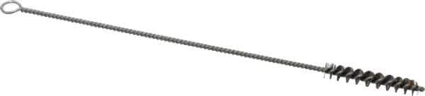 PRO-SOURCE - 1-1/2" Long x 1/4" Diam Steel Twisted Wire Bristle Brush - Single Spiral, 7" OAL, 0.005" Wire Diam, 0.085" Shank Diam - Top Tool & Supply