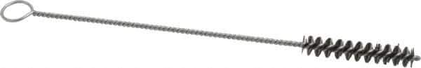 PRO-SOURCE - 2" Long x 3/8" Diam Steel Twisted Wire Bristle Brush - Single Spiral, 8" OAL, 0.006" Wire Diam, 0.11" Shank Diam - Top Tool & Supply