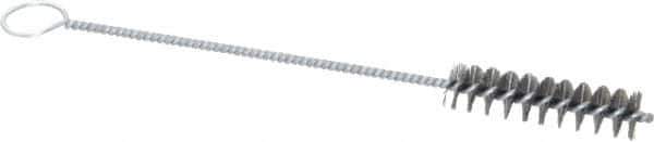 PRO-SOURCE - 2-1/2" Long x 5/8" Diam Steel Twisted Wire Bristle Brush - Single Spiral, 9" OAL, 0.008" Wire Diam, 0.142" Shank Diam - Top Tool & Supply