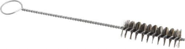 PRO-SOURCE - 3" Long x 15/16" Diam Steel Twisted Wire Bristle Brush - Single Spiral, 10" OAL, 0.008" Wire Diam, 0.16" Shank Diam - Top Tool & Supply