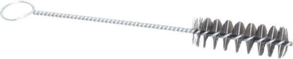 PRO-SOURCE - 3" Long x 1" Diam Steel Twisted Wire Bristle Brush - Single Spiral, 10" OAL, 0.008" Wire Diam, 0.16" Shank Diam - Top Tool & Supply