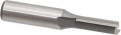 Amana Tool - 3/8" Diam, 1/2" Shank Diam, 1" Length of Cut, 2 Flute Straight Router Bit - 2-3/4" Overall Length, Carbide Tipped - Top Tool & Supply