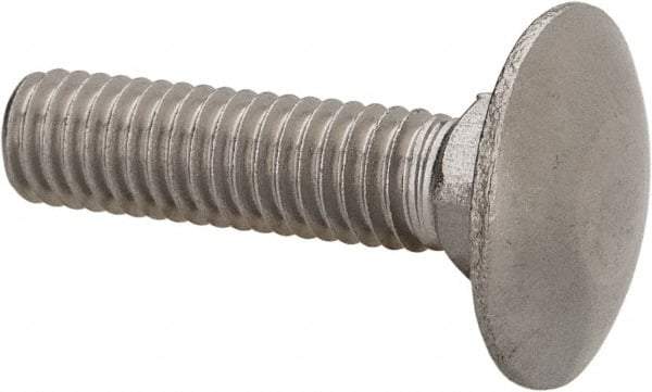 Value Collection - M6x1 25mm Length Under Head, Standard Square Neck, Carriage Bolt - Austenitic Grade A2 Stainless Steel, - Top Tool & Supply