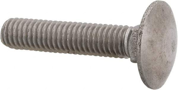 Value Collection - M6x1 30mm Length Under Head, Standard Square Neck, Carriage Bolt - Austenitic Grade A2 Stainless Steel, - Top Tool & Supply