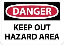 NMC - "Danger - Keep Out - Hazard Area", 20" Long x 28" Wide, Rigid Plastic Safety Sign - Rectangle, 0.05" Thick, Use for Accident Prevention - Top Tool & Supply