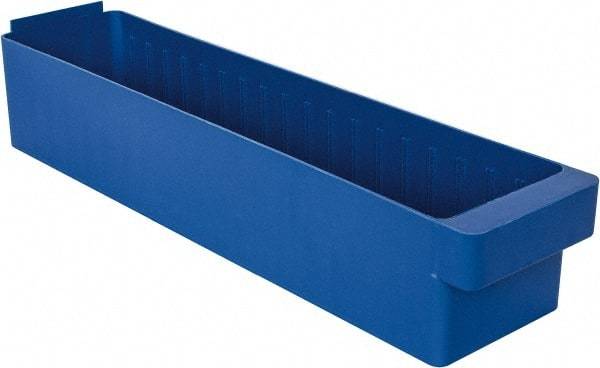 Quantum Storage - 23-7/8" Deep, Blue High-Impact Polystyrene Drawer Bin - 4-5/8" High x 5-9/16" Wide x 23-7/8" Long - Top Tool & Supply