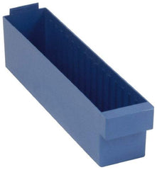 Quantum Storage - 17-5/8" Deep, Blue High-Impact Polystyrene Drawer Bin - 4-5/8" High x 3-3/4" Wide x 17-5/8" Long - Top Tool & Supply