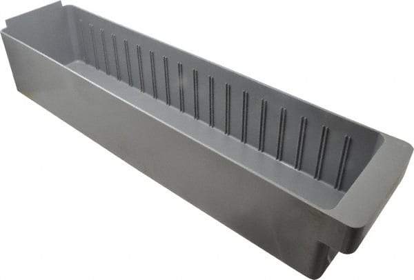 Quantum Storage - 23-7/8" Deep, Gray High-Impact Polystyrene Drawer Bin - 4-5/8" High x 5-9/16" Wide x 23-7/8" Long - Top Tool & Supply