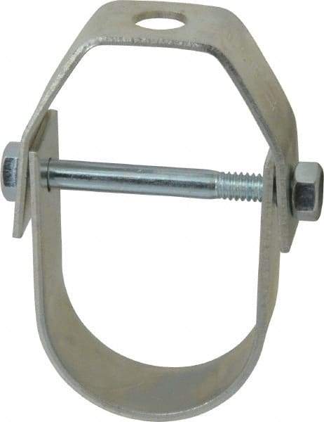 Empire - 1-1/4" Pipe, 3/8" Rod, Carbon Steel Adjustable Clevis Hanger - Electro Galvanized - Top Tool & Supply