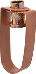 Empire - 3/4" Pipe, 3/8" Rod, Carbon Steel Emlok Swivel Ring Hanger - Copper Plated, 400 Lb Capacity - Top Tool & Supply