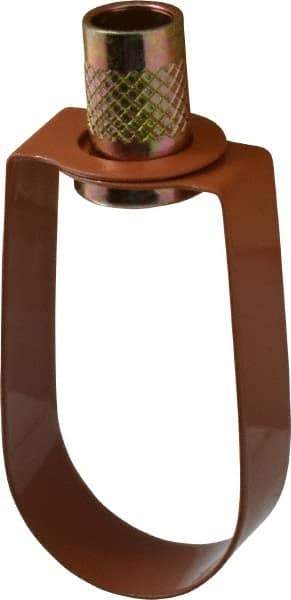 Empire - 1" Pipe, 3/8" Rod, Carbon Steel Emlok Swivel Ring Hanger - Copper Plated, 600 Lb Capacity - Top Tool & Supply