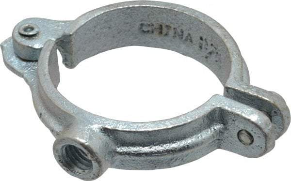 Empire - 1-1/2" Pipe, 3/8" Rod, Malleable Iron Split Ring Hanger - Electro Galvanized, 180 Lb Capacity - Top Tool & Supply