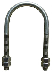 Empire - 1/4-20 UNC, 1-5/8" Long, Round U Bolt Clamp with No Mount Plate for 1" Pipe - 2-3/8" Thread Length, 2-3/4" Wide, Grade 304 Stainless Steel - Top Tool & Supply