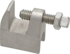 Empire - 3/4" Max Flange Thickness, 3/8" Rod Top Beam Clamp - 350 Lb Capacity, 304 Stainless Steel - Top Tool & Supply