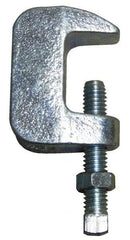 Empire - 1-1/4" Max Flange Thickness, 3/4" Rod Wide Jaw Top Beam Clamp - 900 Lb Capacity, Ductile Iron - Top Tool & Supply