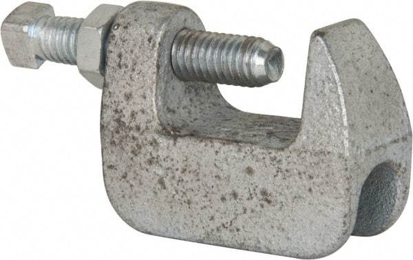 Empire - 1-1/4" Max Flange Thickness, 3/8" Rod Wide Jaw Top Beam Clamp - 400 Lb Capacity, Ductile Iron - Top Tool & Supply