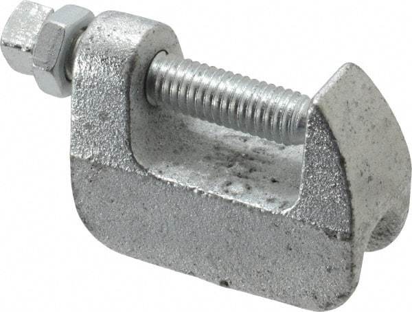 Empire - 1-1/4" Max Flange Thickness, 1/2" Rod Wide Jaw Top Beam Clamp - 500 Lb Capacity, Ductile Iron - Top Tool & Supply