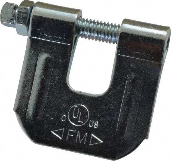 Empire - 3/4" Max Flange Thickness, 3/8" Rod C-Clamp with Locknut - 400 Lb Capacity, Carbon Steel - Top Tool & Supply