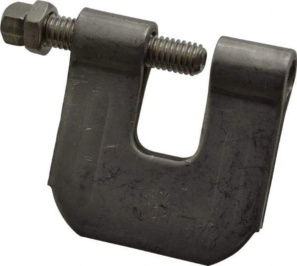 Empire - 3/4" Max Flange Thickness, 3/8" Rod C-Clamp with Locknut - 400 Lb Capacity, 304 Stainless Steel - Top Tool & Supply