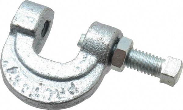 Empire - 3/4" Max Flange Thickness, 3/8" Rod C-Clamp with Locknut - 400 Lb Capacity, Ductile Iron - Top Tool & Supply