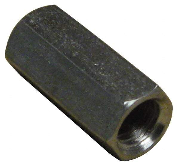 Empire - 1/4-20 Thread, 7/8" OAL Stainless Steel Standard Coupling Nut - Uncoated - Top Tool & Supply