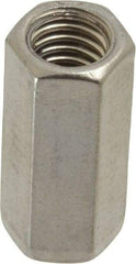 Empire - 3/8-16 Thread, 1-1/8" OAL Stainless Steel Standard Coupling Nut - Uncoated - Top Tool & Supply