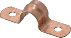 Empire - 3/8 Pipe, Carbon Steel, Copper Plated Pipe, Conduit or Tube Strap - 2 Mounting Holes - Top Tool & Supply