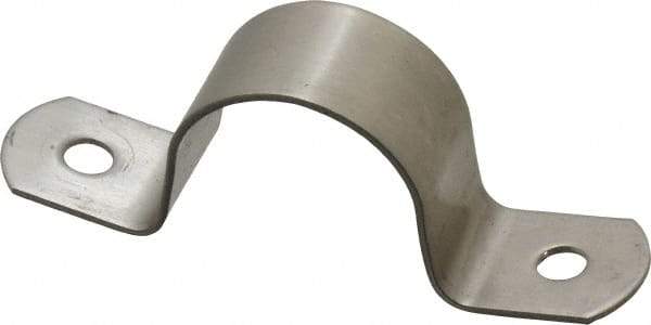 Empire - 1 Pipe, Grade 304 Stainless Steel, Pipe, Conduit or Tube Strap - 2 Mounting Holes - Top Tool & Supply