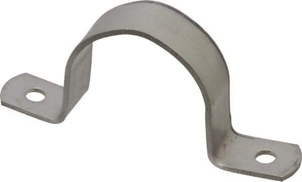 Empire - 1-1/2 Pipe, Grade 304 Stainless Steel, Pipe, Conduit or Tube Strap - 2 Mounting Holes - Top Tool & Supply