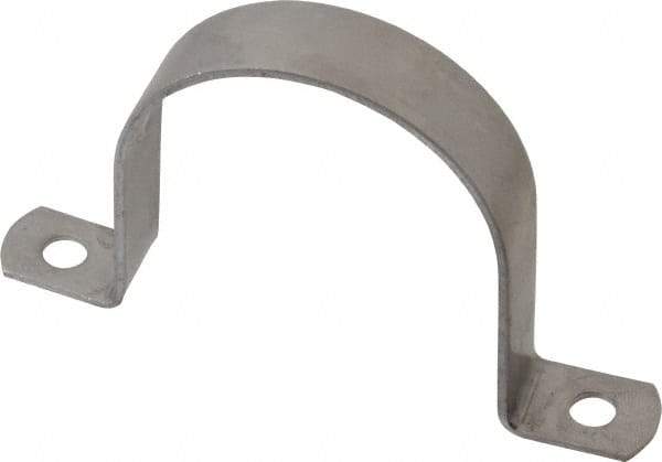 Empire - 2-1/2 Pipe, Grade 304 Stainless Steel, Pipe, Conduit or Tube Strap - 2 Mounting Holes - Top Tool & Supply