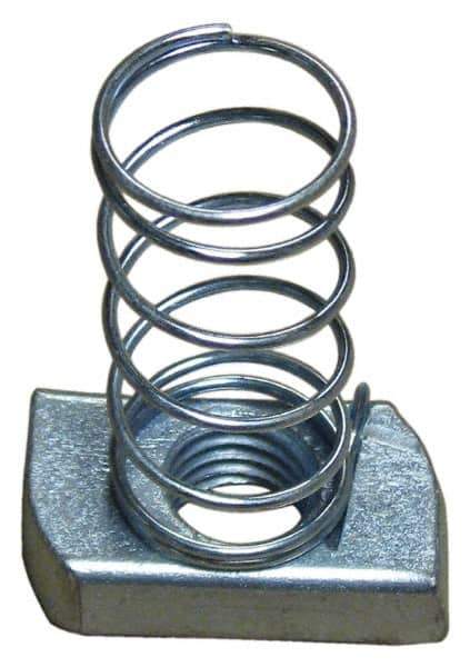 Empire - 3/4" Rod, Electro Galvanized Carbon Steel Spring Strut Nut - Used for Attaching Hanger Rod or Other Accessories to Strut - Top Tool & Supply