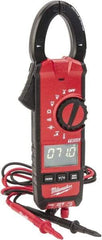 Milwaukee Tool - 2236-20, CAT III, Digital True RMS Clamp Meter with 1.3" Clamp On Jaws - 600 VAC/VDC, 600 AC/DC Amps, Measures Voltage, Capacitance, Continuity, Current, Resistance, Temperature - Top Tool & Supply