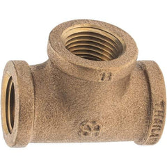 Merit Brass - Class 125, 1/2" Internal Pipe, Brass Tee - FNPT x FNPT x FNPT - Top Tool & Supply