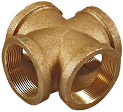 Merit Brass - Class 125, 1/2" Internal Pipe, Lead Free Brass Cross - FNPT - Top Tool & Supply