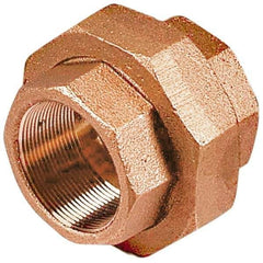 Merit Brass - Class 125, 1/4" Internal Pipe, Lead Free Brass Union - FNPT x FNPT - Top Tool & Supply