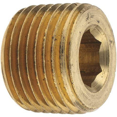 Merit Brass - Class 125, 1/2" Internal Pipe, Brass Countersunk Plug - MNPT - Top Tool & Supply