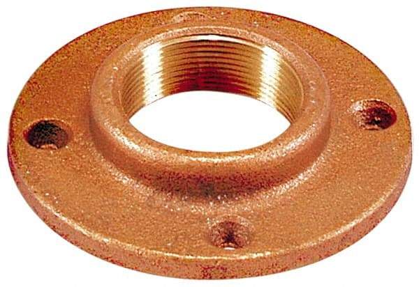 Merit Brass - 1-1/4" Pipe, 4-5/8" OD, 13/16" Hub Length, Brass & Chrome Plated, Companion Pipe Flange - 3-1/2" Across Bolt Hole Centers, 5/8" Bolt Hole, Class 125 - Top Tool & Supply