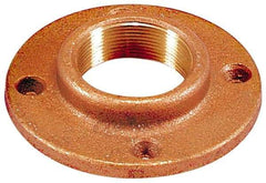 Merit Brass - 2-1/4" Pipe, 4-5/8" OD, 13/16" Hub Length, Brass & Chrome Plated, Companion Pipe Flange - 3-1/2" Across Bolt Hole Centers, 3/4" Bolt Hole, Class 125 - Top Tool & Supply