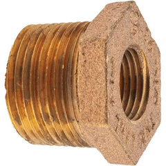 Merit Brass - Class 125, 3/4 x 3/8" Internal Pipe, Brass Hex Bushing - MNPT x FNPT - Top Tool & Supply