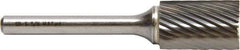 M.A. Ford - 1.6mm Cut Diam, 3mm Shank Diam, Cylinder with End Cut Head Single Cut Burr - Carbide, End Cut End, 6mm LOC, 38mm OAL - Top Tool & Supply