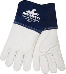 MCR Safety - Size 2XL Kevlar Lined Goatskin Welding Glove - White/Blue, Pair - Top Tool & Supply