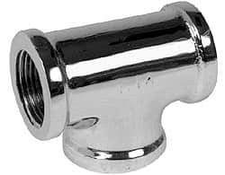 Merit Brass - Class 125, 1" Internal Pipe, Red Brass & Chrome Tee - FNPT x FNPT - Top Tool & Supply