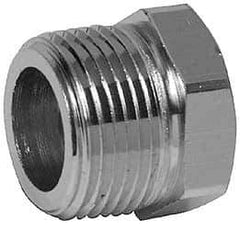 Merit Brass - Class 125, 1 x 1/2" Internal Pipe, Red Brass & Chrome Hex Bushing - MNPT x FNPT - Top Tool & Supply