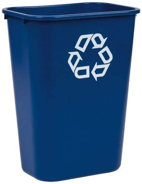 Rubbermaid - 41 Qt Blue Rectangle Recycling Container - Polyethylene, 19.88" High x 15-1/4" Long x 11" Wide - Top Tool & Supply