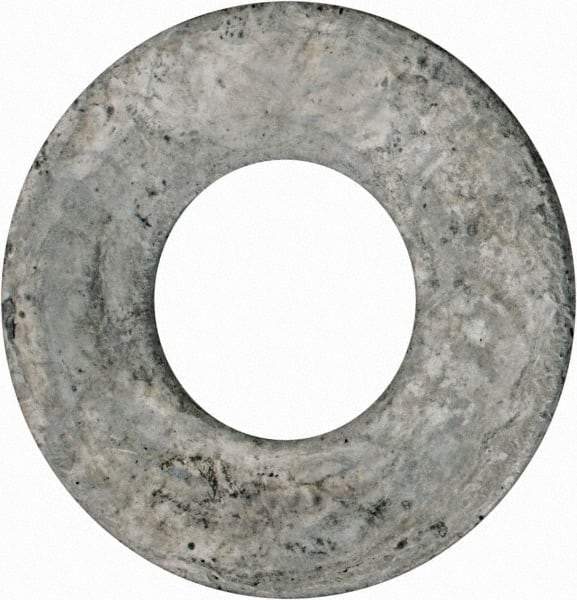 Value Collection - 1-1/8" Screw, Grade 2 Steel USS Flat Washer - 1.243" ID x 2.78" OD, 0.192" Thick, Galvanized Finish - Top Tool & Supply