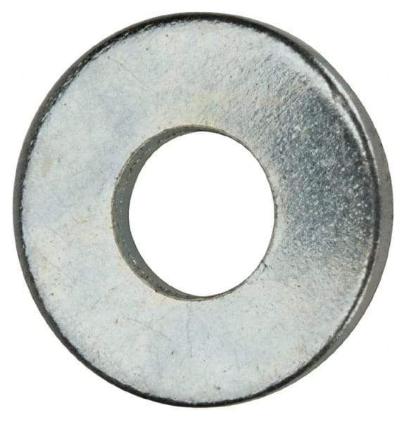 Value Collection - #4 Screw, Grade 2 Steel SAE Flat Washer - 1/8" ID x 5/16" OD, 0.04" Thick, Zinc-Plated Finish - Top Tool & Supply