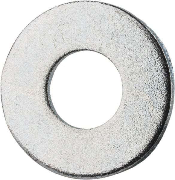 Value Collection - #12 Screw, Grade 2 Steel SAE Flat Washer - 1/4" ID x 9/16" OD, 0.08" Thick, Zinc-Plated Finish - Top Tool & Supply