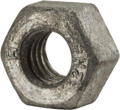 Value Collection - 5/16-18 UNC Steel Right Hand Heavy Hex Nut - 9/16" Across Flats, 19/64" High, Galvanized Finish - Top Tool & Supply