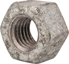 Value Collection - 9/16-12 UNC Steel Right Hand Heavy Hex Nut - 15/16" Across Flats, 35/64" High, Galvanized Finish - Top Tool & Supply